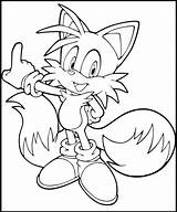 Tails Hedgehog Sega sketch template