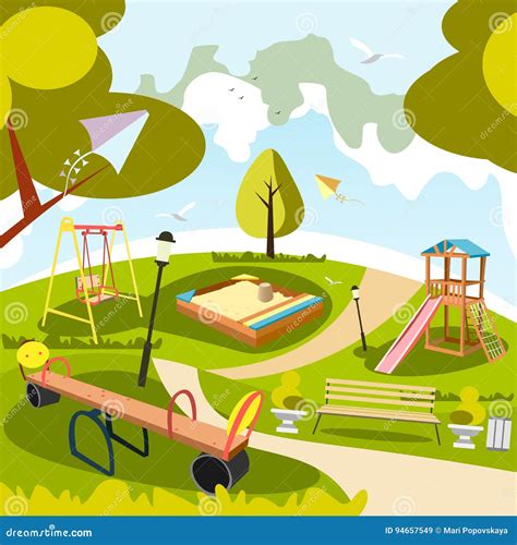 park  playground cartoon stock vector illustration  game area