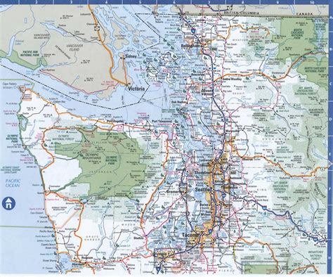 map  washington westernfree highway road map wa  cities towns counties