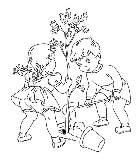 tree coloring pages printable