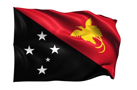 papua  guinea waving flag realistic transparent background  png