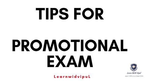 tips  promotional exam youtube