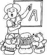 Teacher Teaching Coloring Pages Printable Kids sketch template