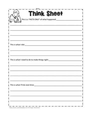 sheet  behavior worksheets