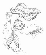 Ariel Mermaid Coloring Little Pages Print Kids Girls Color Cartoon Coloringtop sketch template