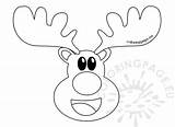 Reindeer Rudolph Christmas Coloring sketch template