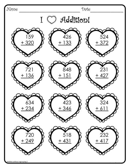 valentine addition coloring worksheets valentine worksheets math