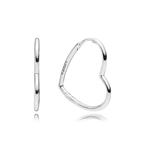 pandora asymmetric hearts of love hoop earrings medium reeds jewelers