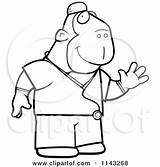 Scrubs Surgeon Doctor Ape Clipart Cartoon Cory Thoman Vector Outlined Coloring Illustration Royalty Elephant sketch template