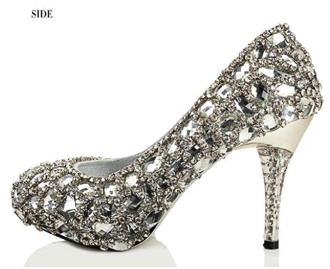 sparkly crystal high heels pointed toe rhinestone wedding bridal shoes okbridal