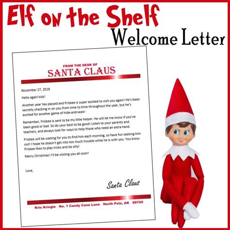 elf   shelf introduction letter  printable  calendar