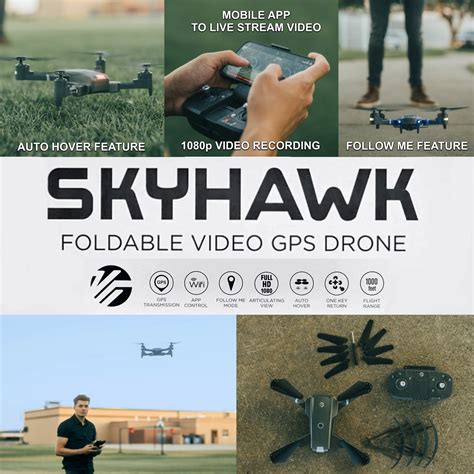 vivitar vti skyhawk foldable  hd video camera drone p rc quadcopter  beginners black