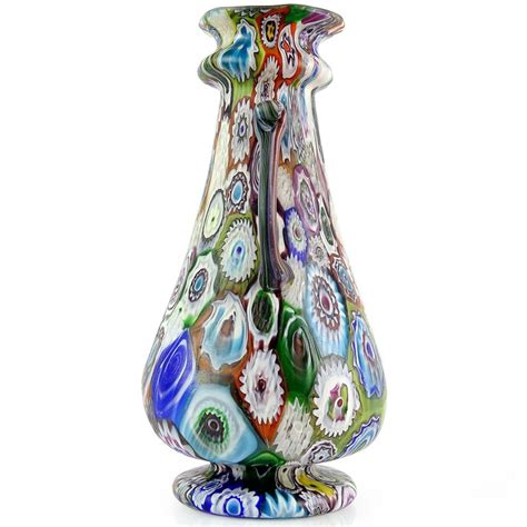 Fratelli Toso Murano Antique Millefiori Flowers Italian