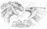 Shin Legendary Toho Godzila Kaiju Gojira Monstruos Caricaturas Enfrenta Grandiosa Nuevo Kaijusamurai sketch template