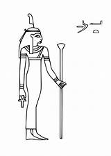 Maat Coloring Egyptian Isis Ancient Mythology Goddess Egypt Clipart Large sketch template