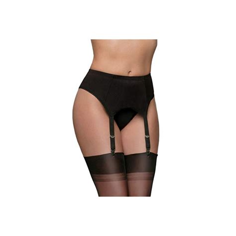 nylon dreams ndl6 women s black solid colour garter belt 4 strap