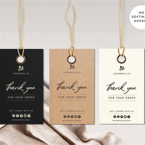 editable hang tag label template diy clothing tag label merchandise