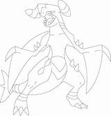 Garchomp Pokemon Lineart sketch template