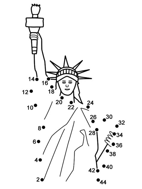statue of liberty connect the dots count by 2s memorial day