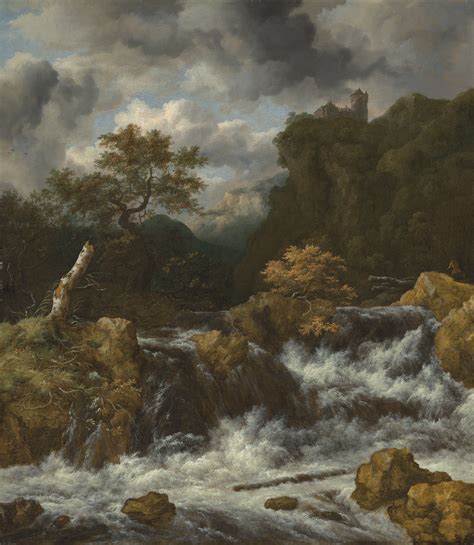jacob van ruisdael haarlem   amsterdam  mountainous landscape   waterfall