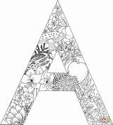 Letter Coloring Pages Printable Letters Colouring Alphabet Adult Sheets Plants Adults Crafts Print Books Supercoloring Sketch Kids Animal Things Visit sketch template