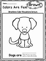 Color Worksheets Brown Preschool Printable Recognition Colors Kdg Fun Daycare Teach Followers sketch template