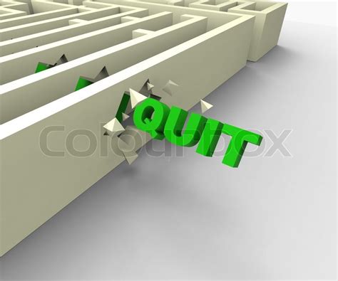 quit word shows giving  quitting  stock image colourbox