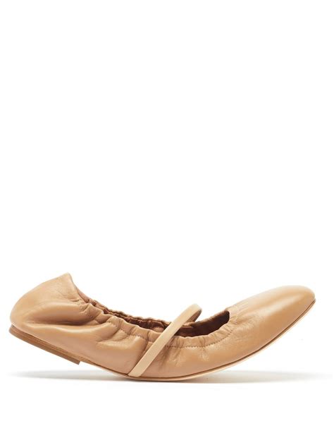Tan Cher Leather Ballet Flats Malone Souliers Matchesfashion Uk