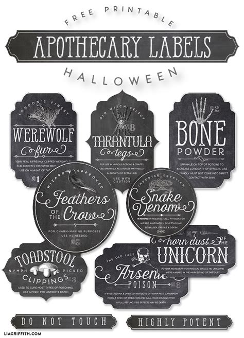 printable halloween apothecary bottle labels  printable labels