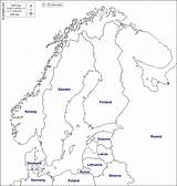 Scandinavia Blank Cartine Denmark Stati Idrografia Scandinavie Nomi Principali Città Frontiere sketch template