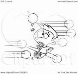 Dodgeballs Outlined Hit Getting Boy Illustration Royalty Clipart Toonaday Vector Collc0008 Background sketch template