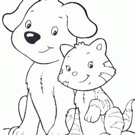cats  dogs coloring pictures