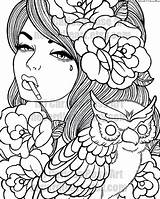 Coloring Pages Girl Pen Girls Pretty Gel Rated Printable Detailed Color Getcolorings Colorings Print Tattoo Female Adult Size Getdrawings sketch template