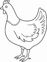 Hen Drawing Chicken Outline Line Clipart Clip Drawings Hens Colorable Cliparts Realistic Sketch Coloring Pencil Corn Chickens Getdrawings Library Paintingvalley sketch template