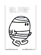 Mr Bump Colouring Pages Books Men Mrmen sketch template
