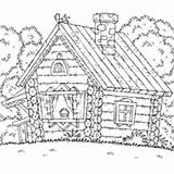 Cabin Woods Coloring Log House Pages Little Surfnetkids Old Inside Who Women Sketch Template sketch template