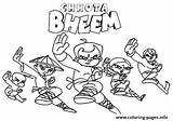 Bheem Friends Coloring Chota Pages Stance Fighting Printable Print sketch template