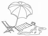 Coloring Beach Umbrella Pages Color Kids Fun Print sketch template