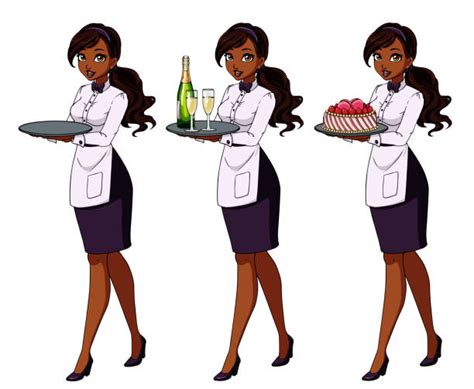 best cartoon of a sexy woman waitress uniform