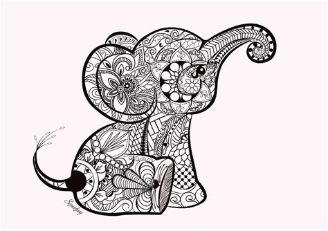 easy elephant mandala coloring pages kidsworksheetfun