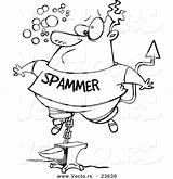 Spammer Sinking Toonaday Vecto sketch template