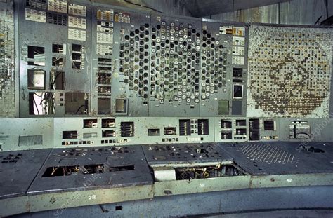 chernobyl reactor  control panel stock image  science photo library