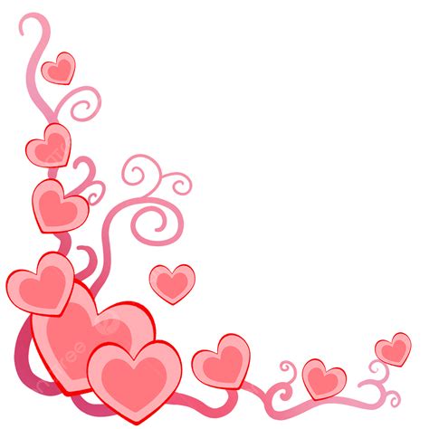 red corner border png picture valentines day corner hearts red border