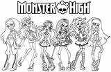 Coloring Monster High Pages Characters Printable Popular Color sketch template