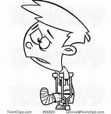 Broken Clipart Leg Boy Cartoon Drawing Crutches Sad Using Paintingvalley Royalty sketch template