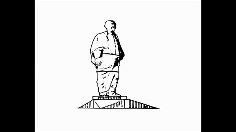 draw statue  unity step  step drawing sardar patel