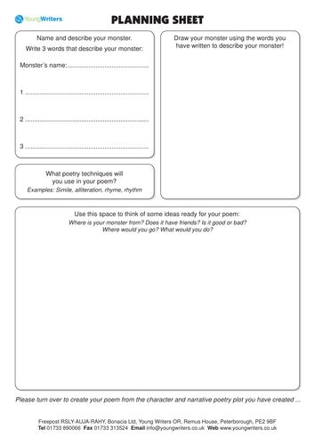 narrative poetry lesson plan planning sheet ks teaching resources