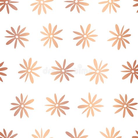 copper rose foil flower vector seamless pattern stock vector