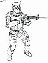 Coloring Pages Military Soldier Gun Army Printable Soldiers Getcolorings Pag Color sketch template