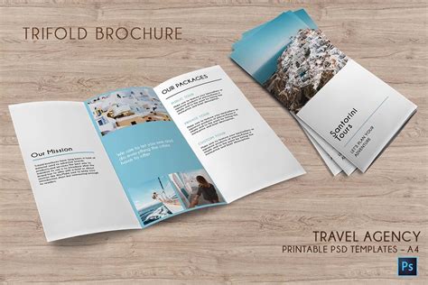 trifold agency travel brochureeditable psd templates